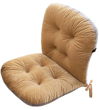 Stulhkissen, Kissen für Rattansessel Outdoor Auflage Sitzkissen, Rattanmöbel 1 Stück Stuhlkissen mit Rückenteil Sitz, Rückenkissen mit Bänder, Niedriglehner Auflage Polsterauflage(Color:Khaki）