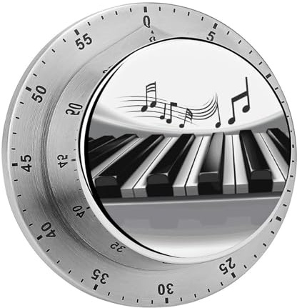 Mechanical Kitchen Timers 60 Minute Piano Music Symbol Wind Up Timer Chef Cooking Timer Clock with Loud Alarm, No Batteries Required, Countdown Reminder Magnetic, for Classroom Home Baking