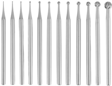 Nudiuhis 12Pcs Round Shape Ball Burr Set - 3/32Inch Shank Jewelry Making Burs Round Ball Shape Engraving Bits