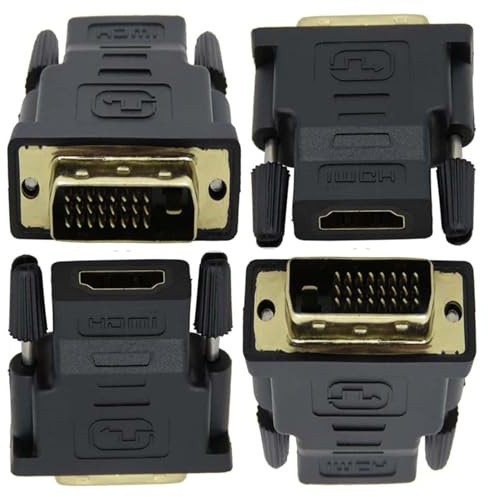Generisch H' Stecker zu DVI Stecker Adapter - 4 Stück DVI 24+1/5 auf H' | Port Konverter für Monitor-Computer bidirektionale Verbindung | Vergoldetem Stecker mit Unterstützt 1080P für Monitor, PC, HD
