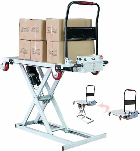 XDRGOOIUY Carrello elevatore Idraulico a Forbice, Tavolo elevatore Elettrico Mobile per Un Facile Trasporto, Ideale per magazzinaggio e Uso Industriale