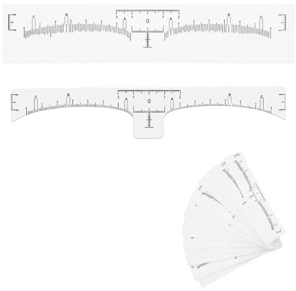 Bojueshaw 100pcs Eyebrow Stencil Template,Brow Measuring Shaper Tool,Disposable Brow Mapping Ruler Sticker for Microblading & Makeup