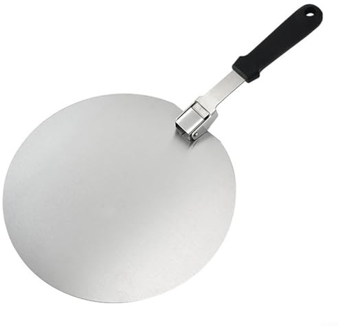 Paleta de pizza de acero inoxidable con mango de madera para una experiencia de horneado sin esfuerzo (M)
