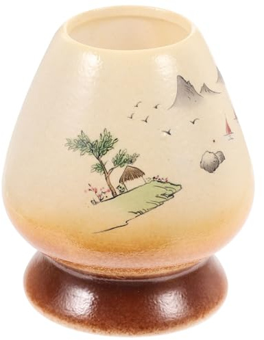 TOPPERFUN Porte-Fouet Outil Essentiel en Céramique Japonaise Décoratif à Matcha Design Simple et Protection Fouet pour Cérémonie Thé