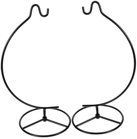 TOBBOMEY 2pcs Moon Shaped Air Plants Stand Iron Holder for Hanging Tillandsia Planter Stylish Crescent Rack for Home Decor Robust and Easy to Install Display Stands