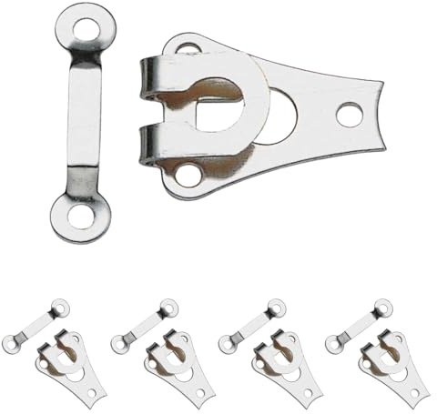 ROKEL Trouser Hook and Bar Fasteners 5 Pack, Heavy Duty Metal Hook and Eye Closure for Sewing, Replacement Waistband Fasteners for Pants, Skirts & Dresses, Clothing Repair Sewing Hooks (5 Pack)