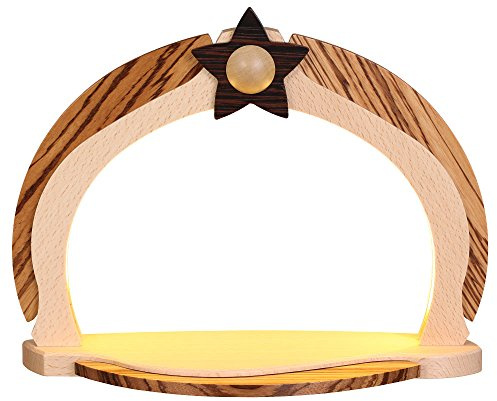 Rudolphs Schatzkiste Schwibbogen unbestückt mit LED elektrisch BxH 30x24cm NEU Lichterbogen Fensterbogen Spitzbogen Erzgebirge Seiffen Weihnachten Beleuchtung Fensterschmuck Bogen Fe