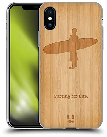 Head Case Designs Surf en Bois Sports Extrêmes - Collection 2 Coque en Gel [Protection de Qualité Militaire] Compatible avec Apple iPhone X/iPhone XS Et Compatible avec MagSafe
