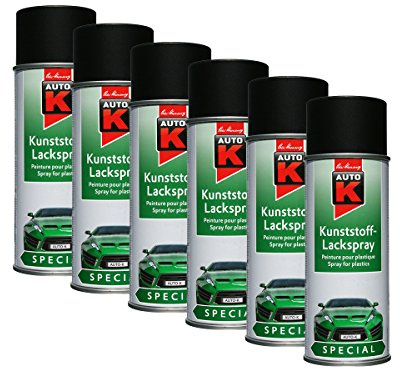 Kwasny Kunststoff Schwarz Lackspray 400Ml Spraydose Plastiklack Sprühlack 233 097 6X