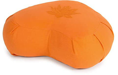 Yoga Studio ZAF/CRES/Saffron/Lot/YS Meditationskissen Halbmond Zafu Buchweizen Lotusblatt Safran, safrangelb, Regular