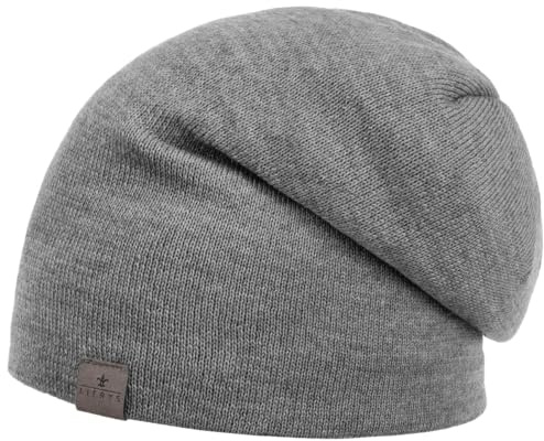 Lierys Fine Merino Lång Beanie by Damer/Herrar/Barn - Made in Germany mössa dam vintermössa Oversize, Oversize Höst Sommar Vår Vinter Sommar-Vinter - One Size grå