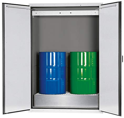 ASECOS Sicherheitsschrank XL90 RAL 7035 1xTS1xBW.G (St.) zur Lagerung von entzündbaren Gefahrstoffen (in Großgebinden) in Arbeitsräumen