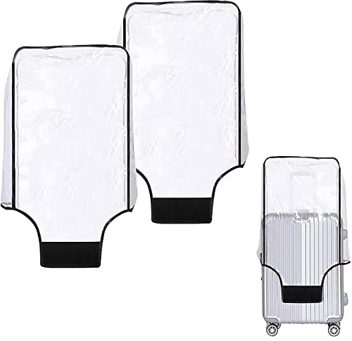 boogift 2 pcs Clear PVC Suitcase Cover Clear Waterproof Scratchproof PVC Luggage Cover Suitcase Protector Cover Travel Luggage Trolley Case Cover (24)