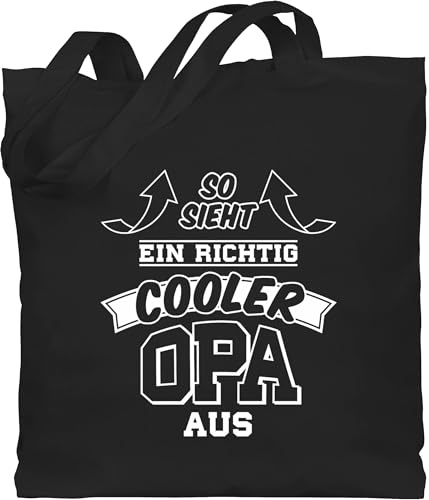 Shirtracer - Baumwolltasche - Geschenke - So sieht ein richtig cooler Opa aus Pfeile