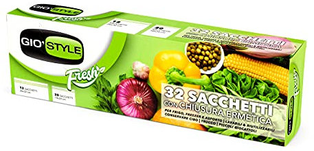 Giostyle Sacchetti Ermetici per alimeneti, 12+20 pezzi, 26x32 e 18x24