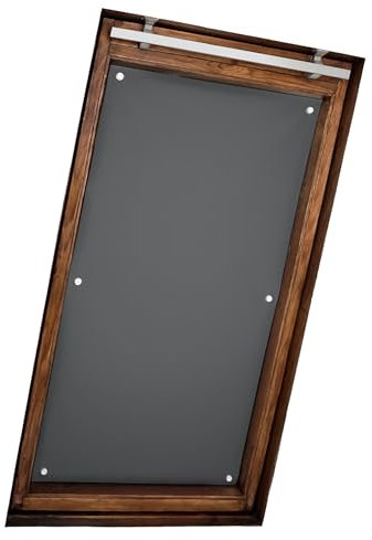 Home-Vision® Dachfensterrollo Verdunkelungsrollo Velux-kompatibel ohne Bohren mit Saugnäpfen Lichtundurchlässig Thermorollo Thermo-Rollo für Dachfensterr (Graphit, F08-48cm x 115cm)