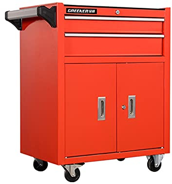 Bderkz Tool Chest with Drawer Liner Roll, 16-Inch, Rolling Tool Box Cabinet Trolley, 2 Drawer Steel Tool Cart for Mechanics and Home Garage, Black (Color : Red)