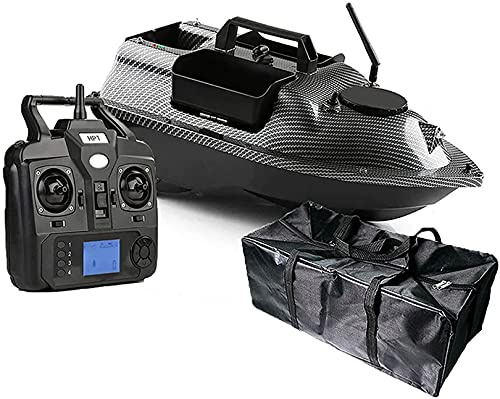 HENGGE Barco de cebo a control remoto, barco de pesca con control remoto, posicionamiento GPS, barco de cebo de 500 m con luz nocturna LED (GPS 12000 mAh, fibra de carbono)
