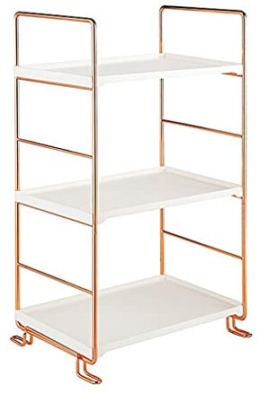 AUNEVN Bewegliche Sackkarren, Multifunktions-Metall-Kosmetik-Lagerregal, Badezimmer, Make-Up-Organizer, Küche, Gewürz-Lagerregale, Make-Up-Organizer-Box, 3 Schichten, Platzsparend