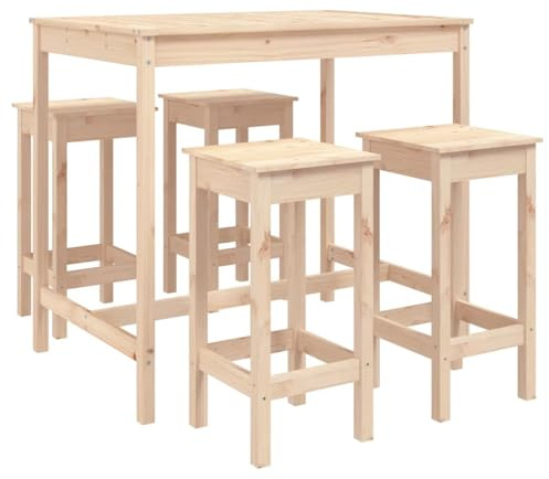 vidaXL 5-TLG. Gartenbar-Set Massivholz Kiefer