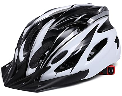Drfeify EPS PC Fahrradhelm, Kopfschutz, Schutzhelm für Erwachsene, Mountainbike-Helm, Fahrrad-Reitzubehör für Männer und Frauen (Schwarz-Weiss) Zubehör für Helme