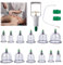 Ventosas Masaje para Vacumterapia，12 piezas Juego de vasos para ventosaterapia Kit de Ventosas Fisioterapia con Bomba de Vacío Ventosa Celulitis Faciales y Cuerpo Ventosa Anticelulitica Cupping Set