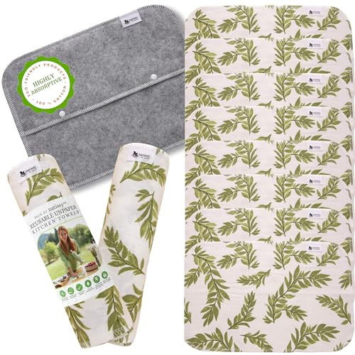Wiederverwendbare Küchenrolle aus Baumwolle, 10 Stück waschbare Küchenrolle waschbar MADE IN EU; mehrveg wiederverwendbare Küchenpapier aus Stoff; nachhaltige Küchentücher; Reusable Kitchen Towels