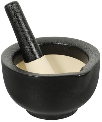 MILISTEN 1 Satz Mahlbecher mit Mahlstab Pfeffermörser Apotheke Brecher Küche Schüssel zum Mahlen von Knoblauch Lebensmittel Stampfer Würze Schleifstab Baby Joystick Keramik