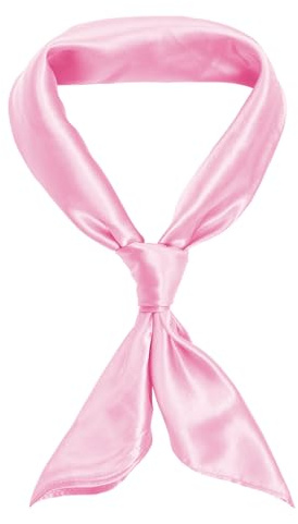 jerbro Damen Chiffon Seidentuch Schals Seidenschal Bandana Halstuch Kopftuch Geschenk Frauen Mädchen Halloween Karneval Kostüm Zubehör 60 * 60 cm (Rosa, 60 * 60 cm/23.6 * 23.6 in)