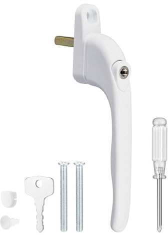 Maniglia per Finestra in Lega, Metallo Maniglia per Finestra, Bianco Maniglia per Finestra, Maniglie per Finestre con Chiavi Maniglia Porta di Sicurezza Chiusura di Sicurezza Bambini
