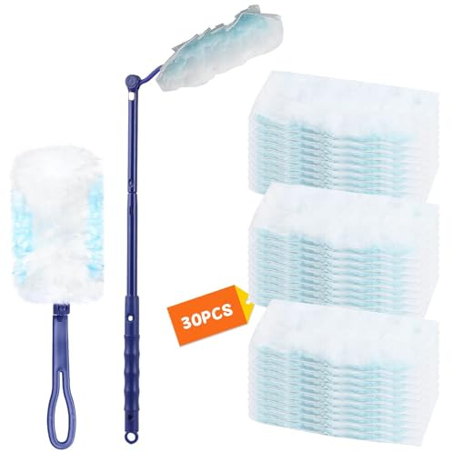 Disposable Dusters for Cleaning Hand Duster Refills Disposable Electrostatic Duster with 2 Handle for Blinds Car Furniture 30PCS