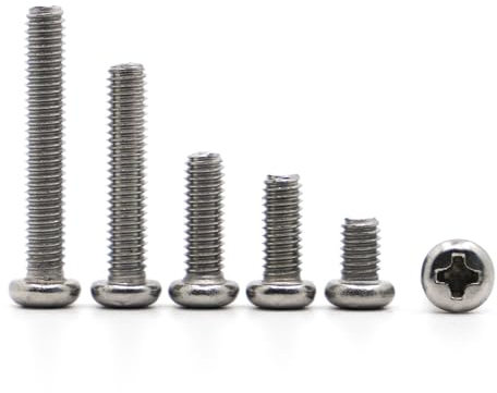 Voirrow 50 Stück M1 / ​​50 Stück M1.2/50 Stück M1.4, 3-50 mm Rundkopfschrauben Edelstahl Kreuzschlitz Maschinenschrauben(4mm,M1.4 50pcs)