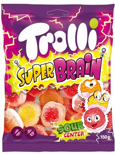 Super Brain - Super Cerveau, des bonbons amusants et délicieux qui offrent une expérience sucrée unique, parfaits pour stimuler vos envies gourmandes - Compatible avec Trolli - 150g