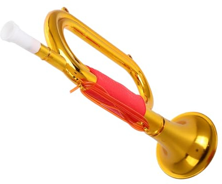 ifundom Tromba Dorata Per Bambini Giocattolo Musicale 13 Pollici Strumento a Fiato Prop Per Spettacoli Teatrali E Giochi Di Ruolo Educativi