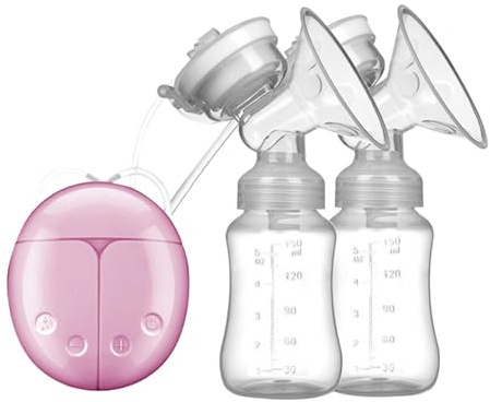 Pompa per latte materno, tiralatte portatile – doppia pompa elettrica per allattamento con forte potere di aspirazione, tiralatte a mani libere, silenzioso, accessorio per allattamento portatile per
