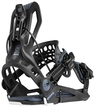 Nidecker Flow Fenix Snowboard Bindungen – Mid-Flex All-Mountain Bindung mit Asym UniBack & Eva Base - L - Black