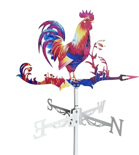 FVPKYUR Veleta de metal, 65 x 36 cm, veleta con grifo, gallo de metal, veleta de viento, animales de colores, para jardín, techo, terraza, decoración del techo