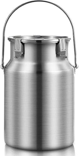 Acciaio Inox 304 Lattina Del Latte, Per Uso Intensivo Secchio Del Latte Secchio Per Vino Bidone Per Olio,Bevanda Distributore Con Coperchio Ermetico E Maniglia,A Prova Insetti Umidità 3L