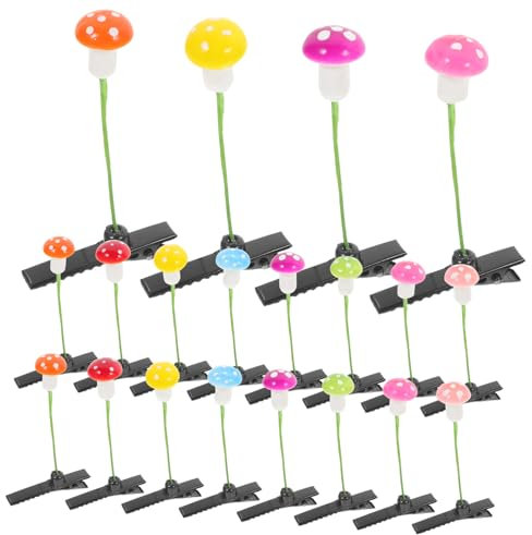 FOMIYES 30pièces Clips à Cheveux Kawaii Forme De Champignon Accessoires Amusants Pour Filles Lors De Fêtes Et Événements Barrette Colorée Pour Cheveux