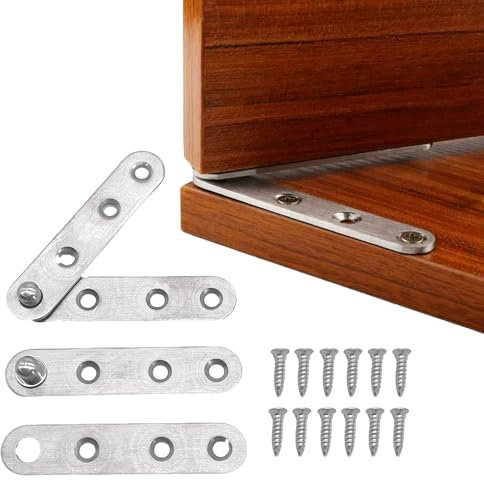 OHYER 2 cerniere girevoli nascoste in acciaio inox a 360 gradi, con viti, per armadi e finestre (cerniere a snodo, 78 x 17,5 x 1,7 mm)