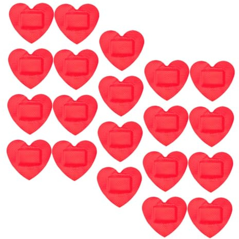 YARNOW 20 Piezas Parches de Protección para Heridas Forma de Corazón Vendajes Autoadhesivos para Heridas Pequeñas Suministros Deportes