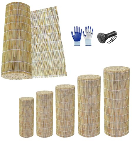 Generico Frangivistas Staccionata in Legno, Recinzione Giardino 50 60 70 80 90 100 110 120 130 140 150 160 170 180cm Copri Ringhiera Balcone Esterno(50x450cm)