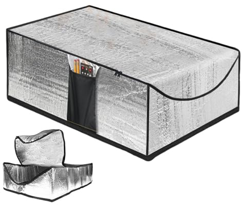 Isolierte Dachbodentreppe – 137,2 x 63,5 x 27,9 cm Dachbodentür-Isolationsabdeckung, doppellagige Isolierabdeckung, energiesparendes Zelt mit leicht zugänglichem Reißverschluss, feuerfeste Türhülle