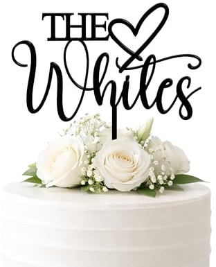 Personalised Wedding Cake Topper Custom Family Name Heart Cake Topper Wedding Cake Decoration Rustic Wood or Modern Acrylic Cake Topper