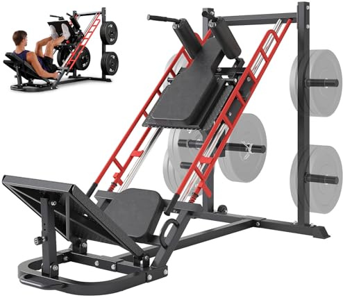 Dripex Leg Press Hack Squat Machine Combo for Home Gym, Adjustable Leg Press Machine for Full Lower Body Workout, Upgraded Leg Press with Transport Wheels and Weight Storage,Weight Plates Not Included