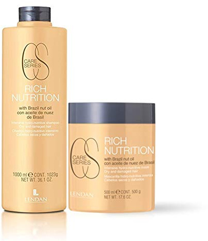 Lendan Rich Nutrition Champú Con Aceite de Nuez de Brasil 1000 ml + Mascarilla Hidro-Nutritiva Intensa 500 ml