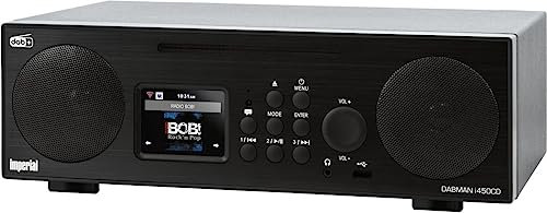 Imperial 22-247-00 Dabman i450 CD Internet-/DAB+ Radio (2.1 Sound,Bluetooth,Internet/DAB+/DAB/UKW,WLAN,LAN, CD, USB,Aux In,Line-Out,inkl. Netzteil) schwarz