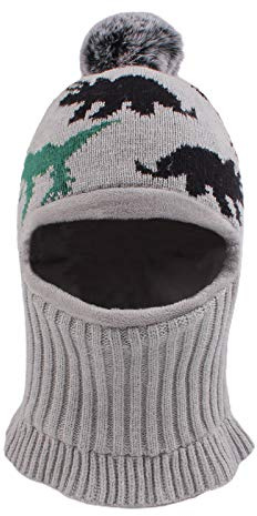XIAOHAWANG Baby Wintermütze Jungen kindermützen Winter Polarfleece Winddicht Kälteschutz Strickmütze Jungen Warm Beanie Mit Bommel für Kinder Baby