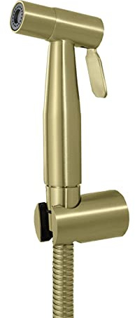 Ksunun Kit Bidet WC avec Douchette - Pulvérisateur de Bidet à Main en Laiton - Pomme de Douche Toilette avec Tuyau et Support Kit Douchette WC Mural, pour l'hygiène Personnelle,Brushed Gold