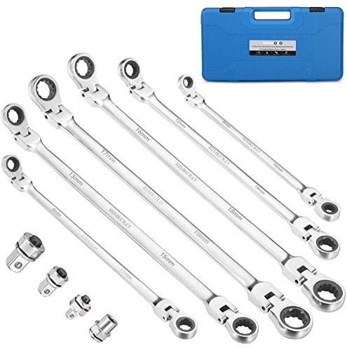 RIMKOLO 6-teiliges Set mit flexiblen Griffen, 1/4 Zoll, 3/8 Zoll, 1/2 Zoll Antrieb mit 10,2 cm, 12,7 cm, 15,2 cm Verlängerungsstangen.